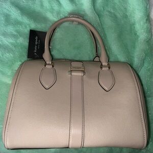 Kate Spade Milk Glass Cream Pebbled Leather Duffle Women’s Purse Handbag